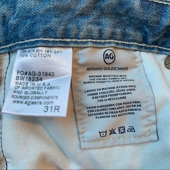 HP BEST IN JEANS 👖 AG Jeans NWT $325!! Raw Hem, 31 new denim Adriano with tag - Picture 4 of 7